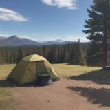 【キャンプ】設営の手順とコツ | 初心者が迷わないテントの立て方 をイメージした 広角の風景 の写真