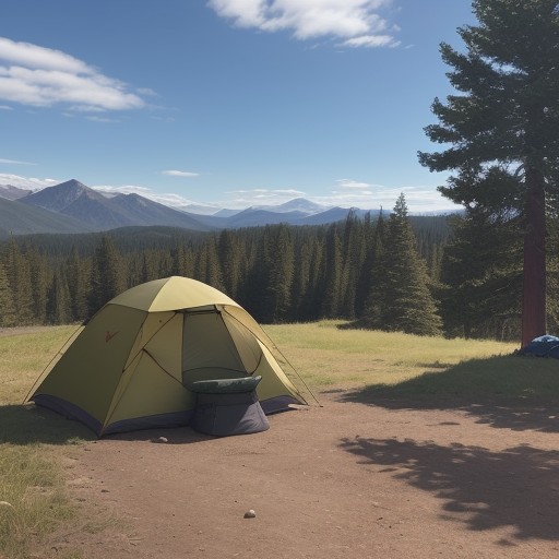 【キャンプ】設営の手順とコツ | 初心者が迷わないテントの立て方 をイメージした 広角の風景 の写真
