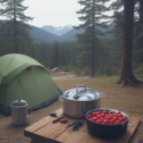【キャンプクッカー】選び方とおすすめセット | 料理に便利な道具まとめ をイメージした 広角の風景 の写真