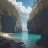 【海での事故防止】溺れるリスクを減らす方法 | 安全な泳ぎ方のポイント をイメージした 広角の風景 の写真