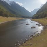【アユ釣り】最適な時期とポイント | 川での釣行ガイド をイメージした 広角の風景、川 の写真