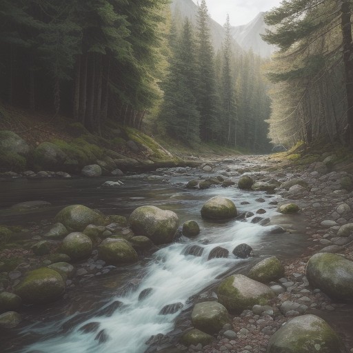 【森林釣り】山奥の流れにあるポイント | 魚が集まる場所と釣り方 をイメージした 広角の風景、森、山 の写真