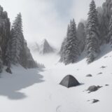 【登山】霧が出たときの歩き方 | 安全に下山するための対策と道具 をイメージした 広角の風景、山 の写真