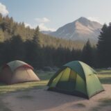 【ソロキャンプ】夏の服装選び | 虫除けと暑さ対策のポイント をイメージした 広角の風景、夏 の写真