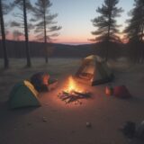 【焚き火】火が燃える仕組み | キャンプで役立つ基本の知識 をイメージした 広角の風景 の写真