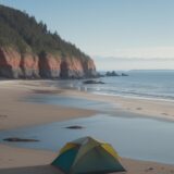 【潮止まり】海のタイミング | 干潮時に歩く海岸線 をイメージした 広角の風景 の写真