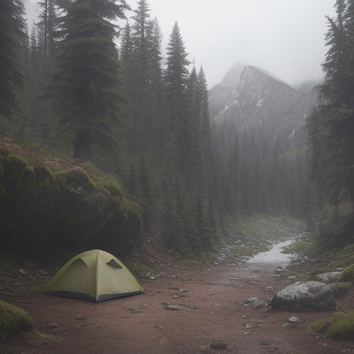 【ヘッドランプ】防水モデルの選び方 | 雨の日の登山で使う注意点 をイメージした 広角の風景、ハイキング の写真