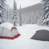 【スノーキャンプ】初心者が揃えたい道具 | 冬のキャンプ場での準備と選び方 をイメージした 広角の風景、雪景色、冬 の写真