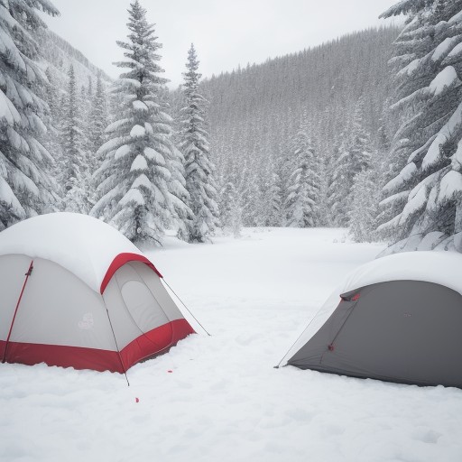 【スノーキャンプ】初心者が揃えたい道具 | 冬のキャンプ場での準備と選び方 をイメージした 広角の風景、雪景色、冬 の写真
