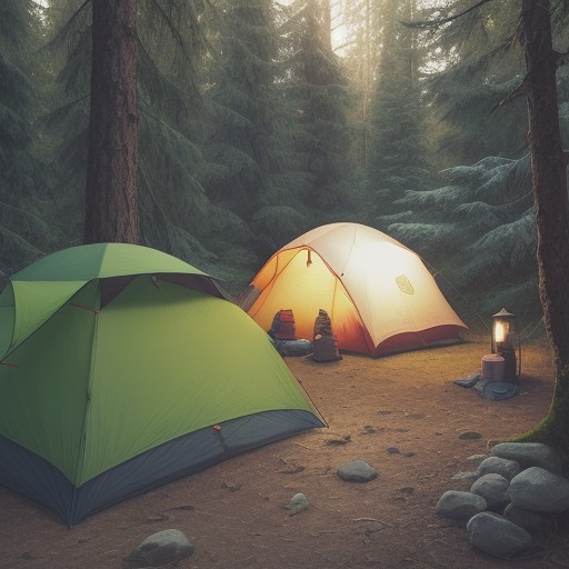 【充電式ランタン】おすすめの選び方 | キャンプで役立つ機能と活用法 をイメージした 広角の風景 の写真