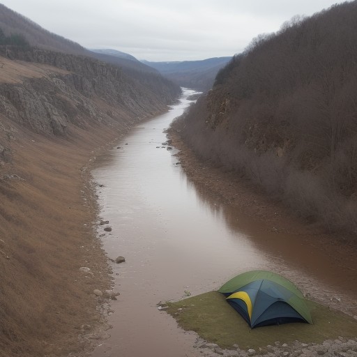 【川の増水】安全な退避ルート | 危険を避ける判断基準と行動 をイメージした 広角の風景、川 の写真