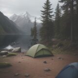 【雨キャンプ】道具の選び方と過ごし方 | 濡れない工夫で快適に過ごす方法 をイメージした 広角の風景 の写真