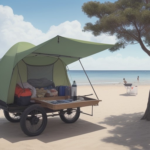 【キャリーカート】砂浜で使いやすいモデル | 選び方とおすすめ品 をイメージした 広角の風景 の写真