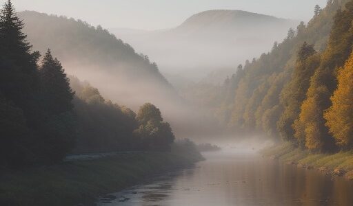 【川霧】発生する条件とタイミング | 早朝の川辺で見る風景