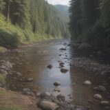 【川遊び】潜流を避ける歩き方 | 安全な渡渉のコツと注意点 をイメージした 広角の風景、川 の写真