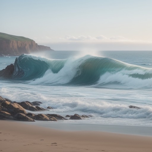 【海うねり】周期の読み方 | 波の状態と釣りへの影響 をイメージした 広角の風景 の写真