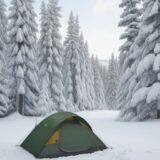 【冬キャンプ】寝袋の選び方 | 寒さを防ぐ装備と注意点 をイメージした 広角の風景、冬 の写真