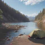 【サワガニ】採取のコツ | 川辺で効率よく見つける方法 をイメージした 広角の風景、川 の写真