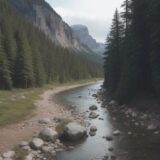 【川遊び】安全に遊ぶための状況判断 | 確認したいチェックリスト をイメージした 広角の風景、川 の写真