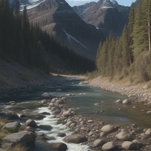 【渓流釣り】魚探で探すポイント | 山奥の川での釣り体験 をイメージした 広角の風景、山、川 の写真