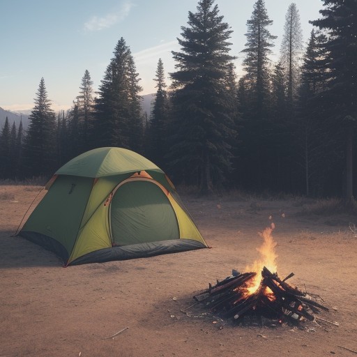 【焚き火】火傷を防ぐ道具選び | キャンプでの安全な火の扱い方 をイメージした 広角の風景 の写真