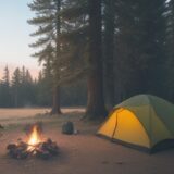 【キャンプバーナー】安全な使い方のコツ | 事故を防ぐ設置方法と注意点 をイメージした 広角の風景 の写真