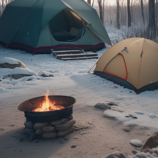 【冬キャンプ】おすすめの焚き火台 | 寒さ対策と選び方 をイメージした 冬、ハイキング の写真
