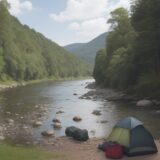 【川魚採取】おすすめの道具セット | 夏の川遊びで役立つアイテム集 をイメージした 広角の風景、川、夏、川 の写真