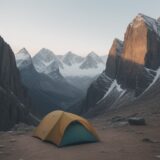 【登山】強風への対策 | 安全に山道を歩く方法 をイメージした 広角の風景、山、ハイキング の写真