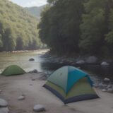 【熱中症対策】川での釣りにおける予防策 | 水辺での体調管理術 をイメージした 広角の風景、川 の写真