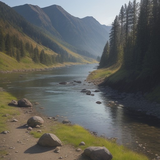 【川釣り】落ち込みを回避して魚を探す | ポイント選びのコツ をイメージした 広角の風景、川 の写真