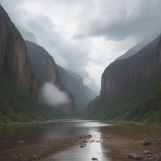 【川釣り】雷が鳴った時の避難判断 | 安全な撤収タイミング をイメージした 広角の風景、川 の写真