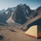 【ガレ場】山の岩場を歩くコツ | 足元の安定させる方法 をイメージした 広角の風景、ハイキング の写真