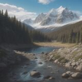 【渓流釣り】ストラクチャーの狙い方 | ポイント選びと攻略法 をイメージした 広角の風景、山 の写真