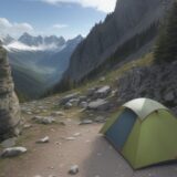 【登山】虫除けのおすすめアイテム | 山歩きの準備と対策 をイメージした 広角の風景、山、ハイキング の写真