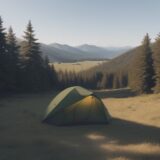 【キャンプ】捻挫をした時の応急処置 | 現場で役立つ対処法 をイメージした 広角の風景 の写真