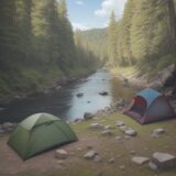 【虫除け】川での対策に効果的な方法 | おすすめのアイテムと使い方 をイメージした 広角の風景、川 の写真