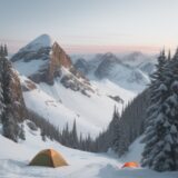 【登山】早朝の気温予測 | 服装選びと準備のポイント をイメージした 広角の風景、山 の写真