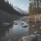 【渓流釣り】水深の読み方 | ポイントの見極め方とコツ をイメージした 広角の風景、山 の写真