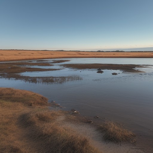 【シーバス】濁った河口での釣り方 | ルアー選びとポイントの探し方 をイメージした 広角の風景 の写真