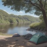 【川釣り】水辺の湿度と体感温度 | 夏の暑さ対策と服装について をイメージした 広角の風景、川、夏 の写真