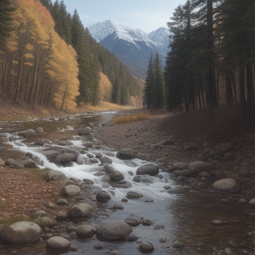 【渓流釣り】濁った川でのポイント選び | 魚を釣るための工夫 をイメージした 広角の風景、山、川 の写真