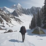 【登山ストック】正しい持ち方と歩き方 | 下山時の足への負担を減らすコツ をイメージした 広角の風景 の写真