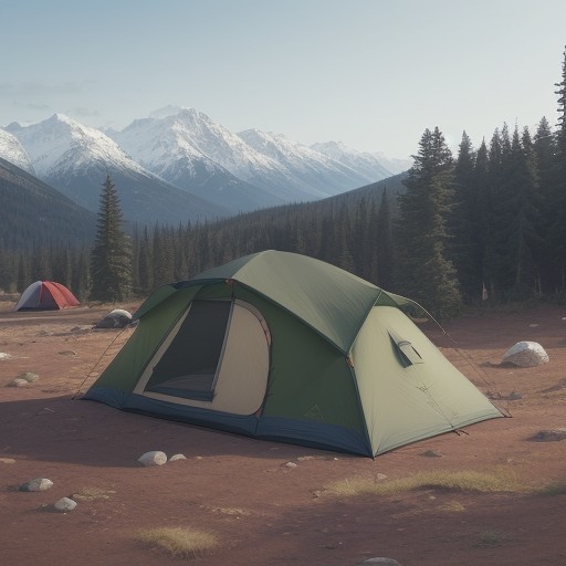 【強風キャンプ】テントの固定方法 | 風に強い設営のコツと道具選び をイメージした 広角の風景 の写真