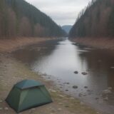 【川の増水】危険なサインの見分け方 | 安全に釣りをするための判断基準 をイメージした 広角の風景、川 の写真