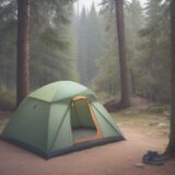 【キャンプ】夏の熱中症対策 | 準備すべき道具と注意点 をイメージした 広角の風景、夏 の写真