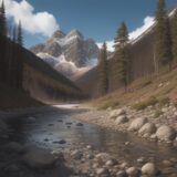 【ブラウントラウト】渓流での釣り方 | ポイントと仕掛けの選び方 をイメージした 広角の風景、山 の写真