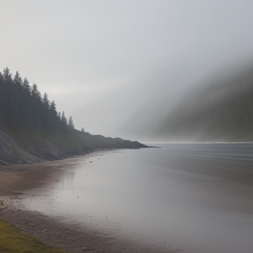 【海釣り】霧が晴れて視界が戻った瞬間の景色 | 釣行の記録 をイメージした 広角の風景 の写真