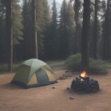 【キャンプ】炭の扱い方 | 初心者が知りたい火起こしの手順とコツ をイメージした 広角の風景 の写真