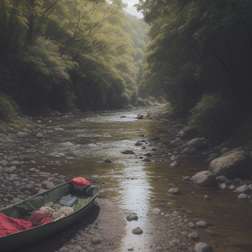 【川釣り】擦り傷の手当て | 消毒と処置の方法 をイメージした 広角の風景、川 の写真